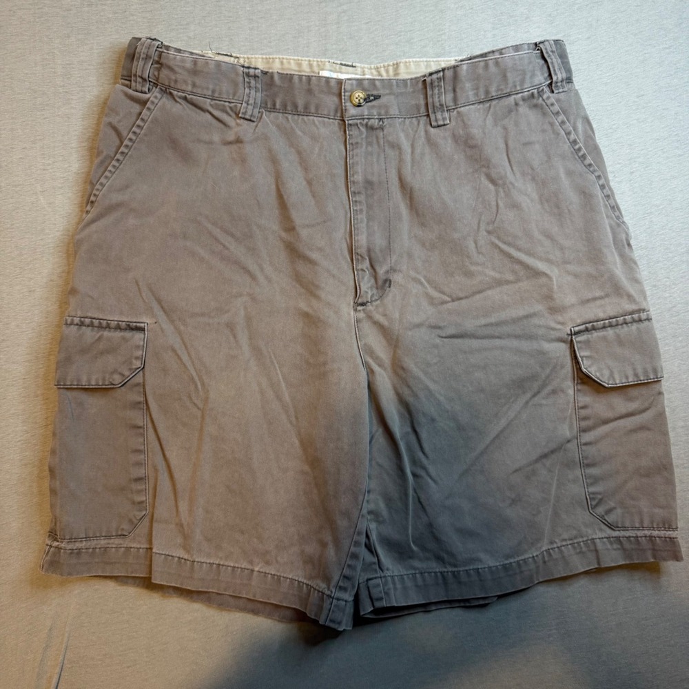VTG Geoffrey Beene Mens Cargo Shorts Size 36 Brown Cotton Twill Casual Outdoor